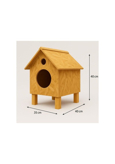 Kedi Yuvası Kedi Evi Kedi Barınağı Isı Ve Su Yalıtımlı 35x40x40 Cm İç Ve Dış Mekan İçin Uygundur