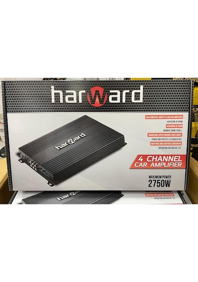 Harward Hr-2950.4 4 Kanal Oto Amfi 2750w Maksimum 4x50 Rms 4 Ohm Güçlü Araç Amplifikatörü