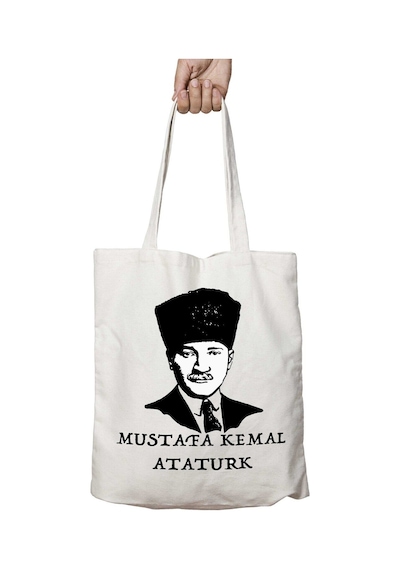 Art Hediye Mustafa Kemal Ataturk B İki Tarafı Kalıcı Baskılı Yıkanabilir Çanta Çok Renkli