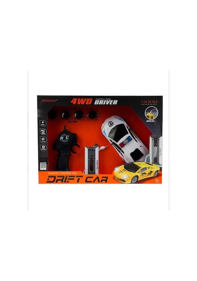 1:24 Uzaktan Kumandalı Sport Drift Car Siyah - Beyaz Çok Renkli