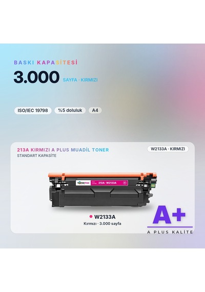 Hp 213a W2133a Kırmızı Uyumlu Toner A Plus / Color Laserjet Enterprise 5700 / 6700 / Mfp 5800 / 6800