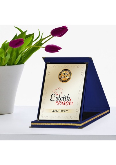 Kişiye Özel Yılın En İyi Estetik Cerrahı Lacivert Plaket Ödülü