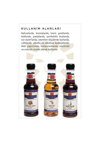 Aromalı Şurup Seti 3x250 Ml Chocolate Cookie, Toffee Nut, Irish Cream Diğer