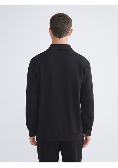 Lcwaıkıkı Classic Siyah Dik Yaka Uzun Kollu Erkek Kalın Sweatshirt