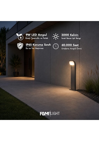 Naja Led Bahçe Aydınlatma Direği 500 Mm Ip65 Alüminyum Dış Mekan Bahçe Lambası 9w 3000k Peyzaj Aydınlatma Yür