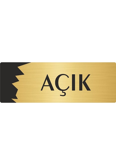 Metal Departman Kapı İsimliği, Yönlendirme Levhası Açık 10x20 Cm Altın Renk