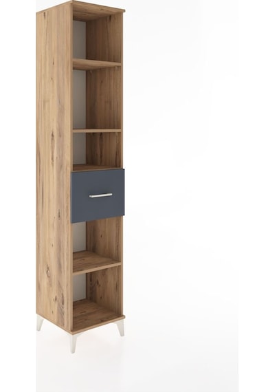 Hyperion Dolap 4 Raflı Tek Çekmeceli 44x44x221 Çam-antrasit Atlas Çam