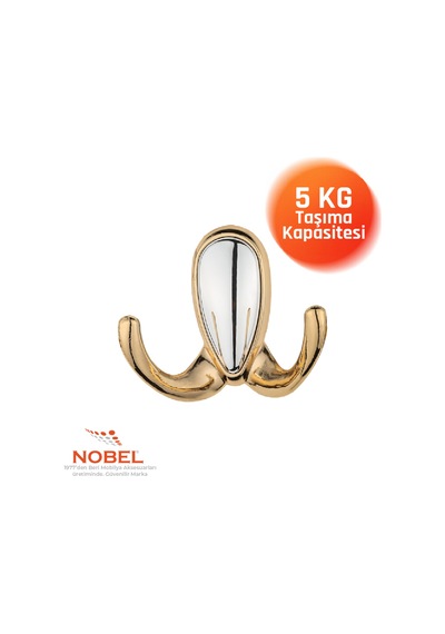 Ari S Askı, Metal Vestiyer Askısı, Altin Matkrom, Duvar Ve Dolap Askılığı 5'li Set Vidalı Altın