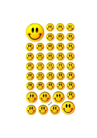 Sticker Kabartmalı Stiker Defter Planlayıcı Etiket Hq003 -17x9 Cm- Sarı Emoji