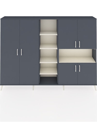 Arges Dolap 13 Raflı 6 Kapaklı 220x30x163 Antrasit-antrasit/aytaşı Antrasıt/aytası - Antrasıt Arges Dolap 13 Raflı 6 Kapaklı 220x30x163 Antrasit-antrasit/aytaşı Antrasıt/aytası - Antrasıt