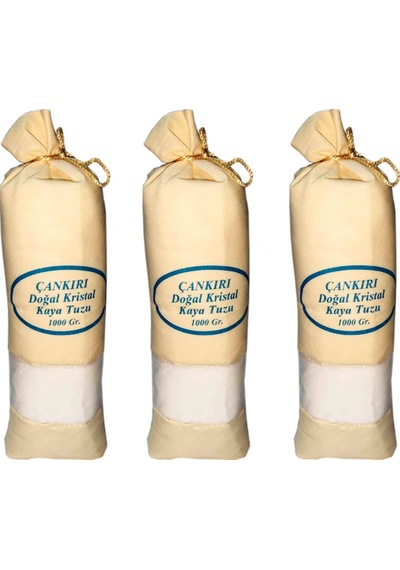 Çankırı Doğal Kristal Kaya Tuzu İnce 3 x 1 KG