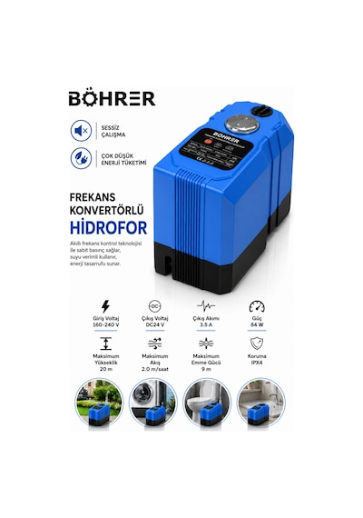 Böhrer Ba011342 Frekans Konvertörlü Sessiz-akıllı-sabit Basınç- Hidrofor Pompa - 5 Kat 8 Daire