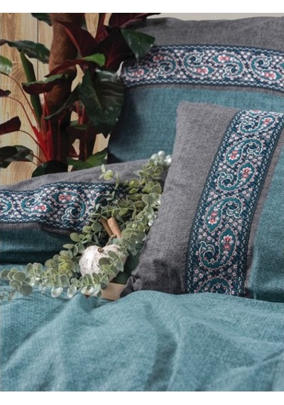 Cotton Box Folk Ark Çift Kişilik Nevresim Takımı Erna Petrol Çok Renkli