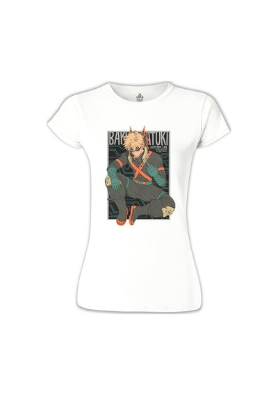 Katsuki Bakugo Beyaz Kadın Tshirt 001