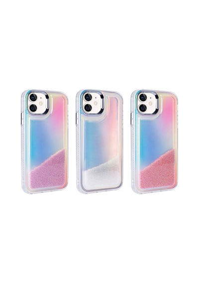 Zore Apple iPhone Uyumlu 12 Kılıf Airbagli Renkli Arka Yüzey Boncuk Tasarımlı Ogaa Kumul Kapak - Pembe
