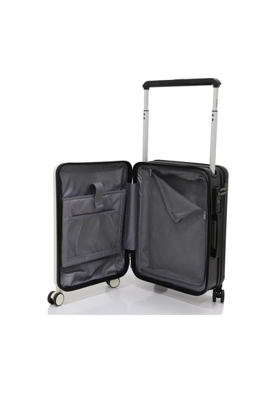 Baggaj V2403 Pc Katlanır Kabin Boy Valiz Black/whıte