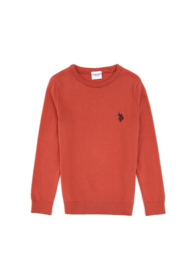 U.S. Polo Assn. Kız Çocuk Gül Kurusu Bisiklet Yaka Basic Kazak 50316808-VR026