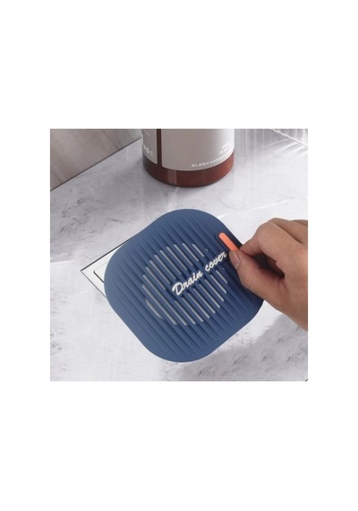 Süzgeçli Lavabo Gider Koruyucu Mat Gri Mavi