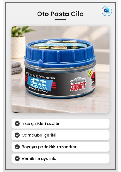 Pasta Cila Oto Çizik Giderici Carnauba Araç Boya Parlatıcı Bakım