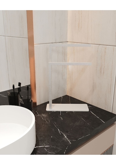 Aju Havluluk Tezgah Üzeri Kağıt Havluluk Ev Banyo Dekorasyonu Paslanmaz Metal Tasarım Montaj Gerektirmez Beyaz