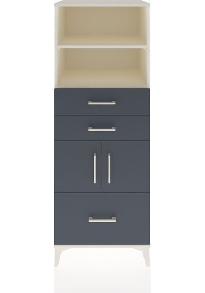 Hyperion Dolap 3 Raflı 3 Çekmeceli 2 Kapaklı 60x44x163 Aytaşı-antrasit Aytası