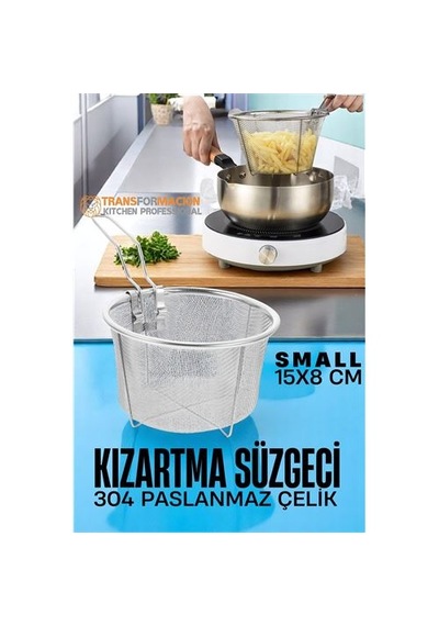 Zenvac Kızartma Süzgeci Patates Kızartma Filtresi 304 Paslanmaz Çelik 721721 Zenvac29 Renkli