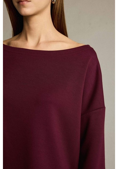 Defacto Kayık Yaka Modal Sweatshirt G2914ax25aubr115 Bordo