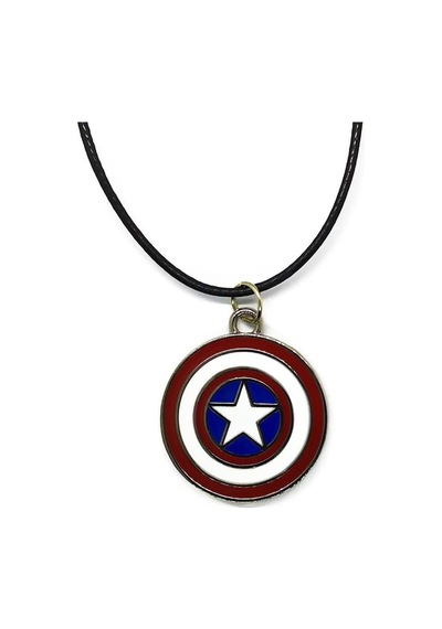 Kaptan Amerika Kalkan Avengers Suni Deri İpli Metal Kolye Çok REnkli