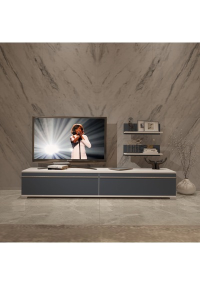 Decoraktiv Eko 4 Mdf Std Tv Ünitesi Tv Sehpası Beyaz - Antrasit