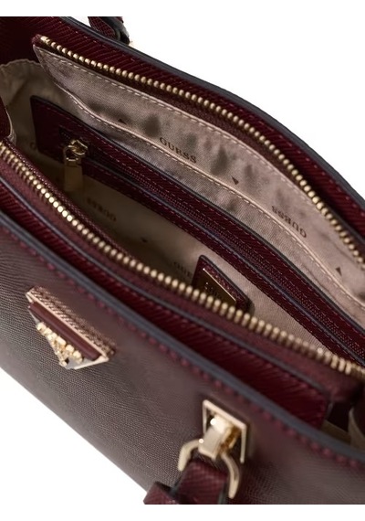 Guess Noelle Saffiano Kadın El Çantası Hwzg9672050 Bordo