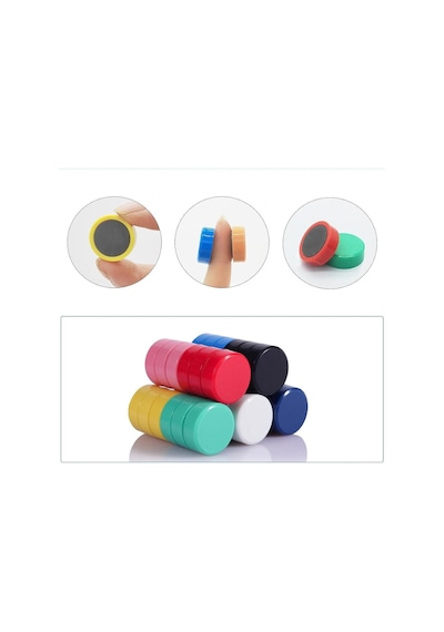 20 Adet 20mm Renkli Pano Mıknatısı Güçlü Ferrit Kağıt Evrak Fotoğraf Tutucu Mıknatıs Magnet