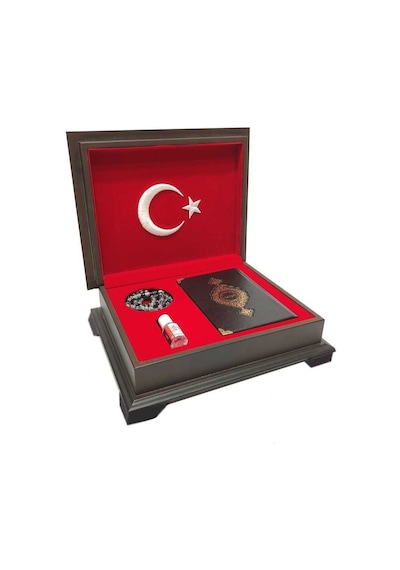 Ahşap Kutulu Kur'An-I Kerim (0353 - Çanta Boy. Ay-Yıldız)