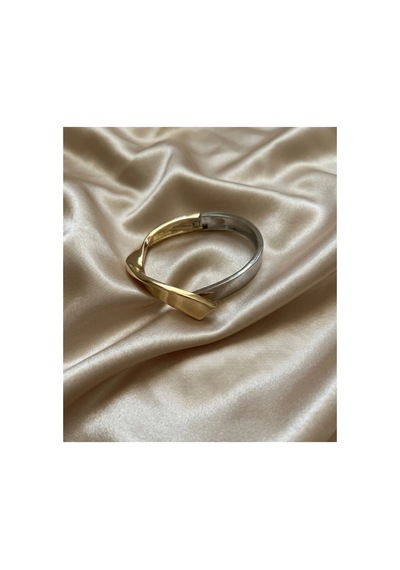 Çelik Pinterest Gold Gümüş 2 Renk Kelepçe Bileklik Kararmaz Hediye Kutulu Gümüş - 891740743 Gümüş