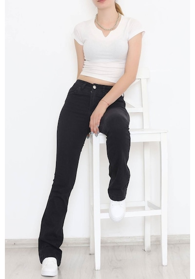 Mokashopin - İspanyol Paça Kot Pantolon Koyufüme - 11878.1431. 001