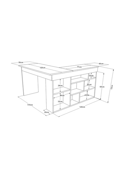 Corner Kitaplık Raflı Çalışma Masası Çam-antrasit Cor5-aa Atlantik Çam - Antrasit Corner Kitaplık Raflı Çalışma Masası Çam-antrasit Cor5-aa Atlantik Çam - Antrasit