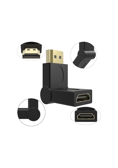 180 Derece Dönebilen HDMI To HDMİ Adaptör Çevirici Dönüştürücü