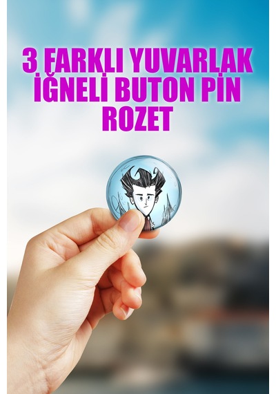 Don't Starve Together Video Oyun Çanta Süsü İğneli Buton Rozet Seti 3 Adet Üçlü
