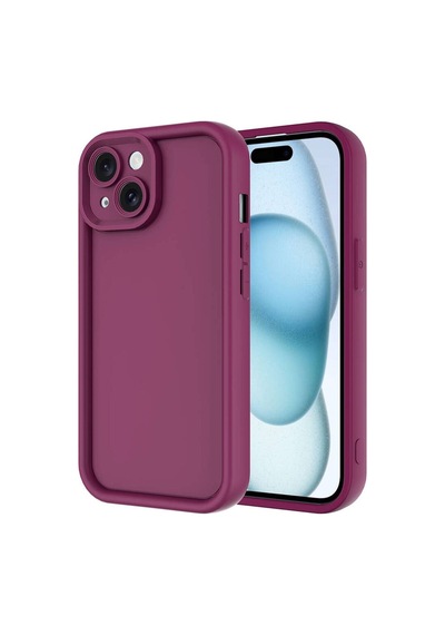 Apple Uyumlu iPhone 14 Kılıf Kamera Korumalı Zore Ananas Kapak Mürdüm