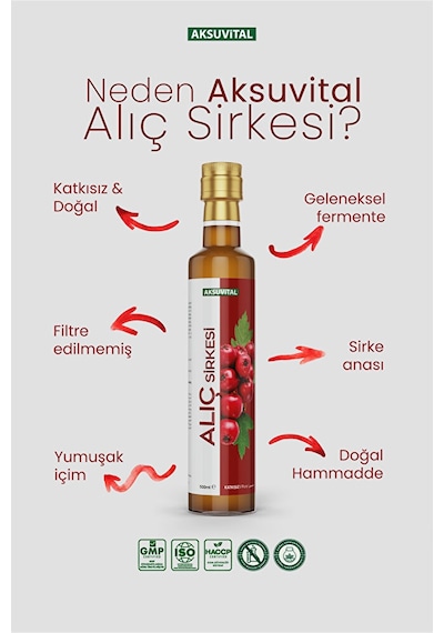 Alıç Sirkesi 500 Ml - Katkısız, Doğal Fermantasyon