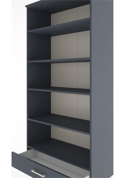 Hyperion Dolap 5 Raflı Tek Çekmeceli 88x44x195 Antrasit-antrasit Antrasit