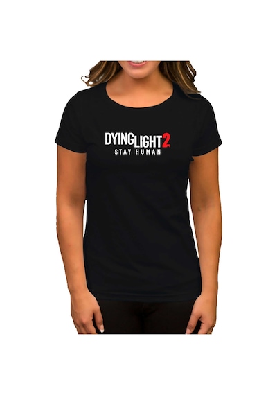 Dying Light Logo Siyah Kadın Tişört Siyah
