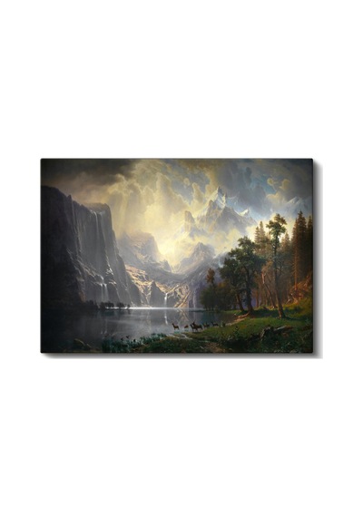 Kanvas Tablo Albert Bierstadt Yosemite Vadisi Şelale Ve Göl Işık Ressam Tablosu Ev Ofis Dekoru 1