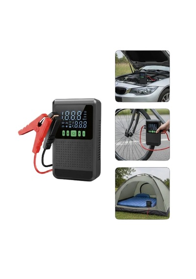 4 Ü 1 Arada Jump Starter Hava Kompresörü Powerbank Ve Led Fener Yeni Nesil Standart