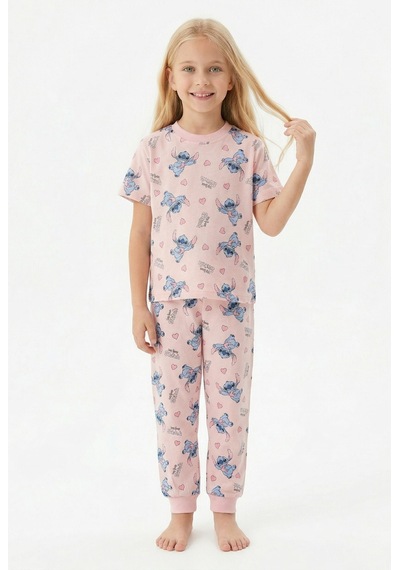 Bunny Hopp Sevimli Karakter Desenli Kız Çocuk Pijama Takımı - %100 Pamuklu Pembe Uyku Seti