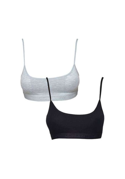 Pedli İp Askılı Gri Ve Siyah Büstiyer 2 Adet Beden: L-xl Diğer