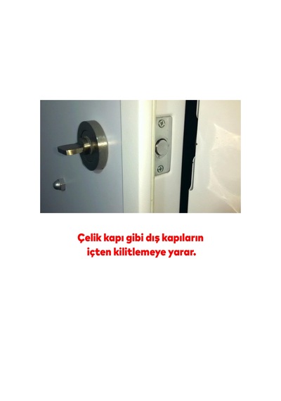 Badem10 Silindir Barel Göbek Kilidi Çelik Kapı İçeriden Kilitleme Kilidi 90 Mm 3 Anahtarlı Çevirmeli Kilit