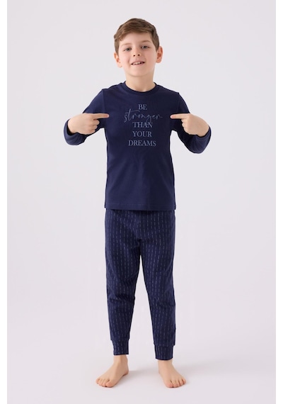 Arnetta 3130 Erkek Çocuk Uzun Kol Pijama Takım Lacıvert