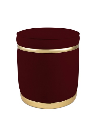 Zerafet Gold Kaplama Luxery Puf-bordo Babyface Kumaş Pofuduk Oturma Pufu&makyaj Pufu&bench