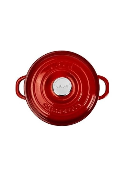 Döküm Yuvarlak Tencere Döküm Demir Kapak New Heritage Serisi Çap 26cm. Kırmızı 12v