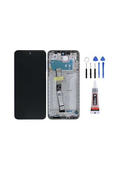 Xiaomi Redmi Note 9s Çıtalı Beyaz Lcd Ekran Dokunmatik Tamir Seti Yapıştırcı Set Yedcom